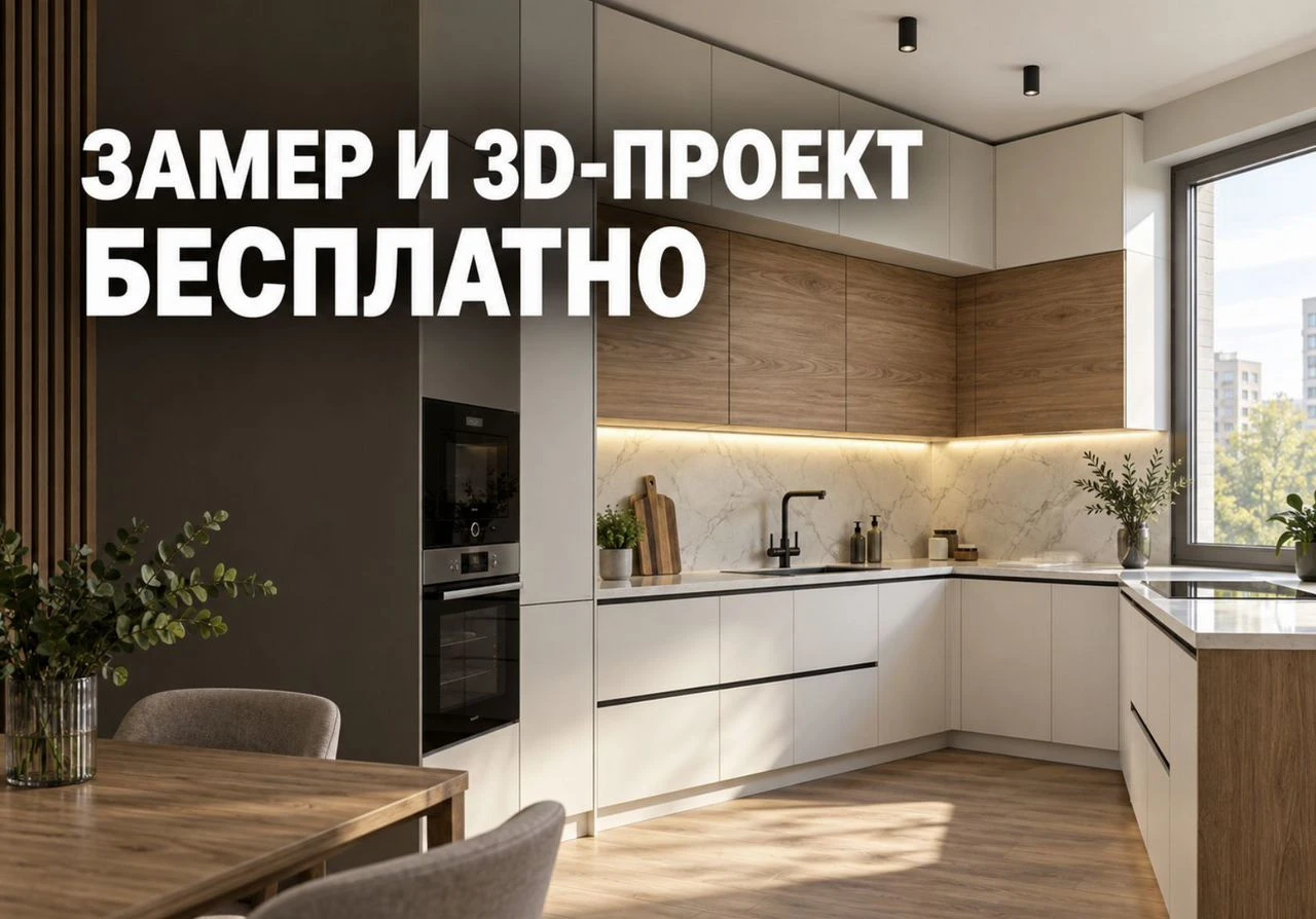 Кухня на заказ - бесплатный проект и замер